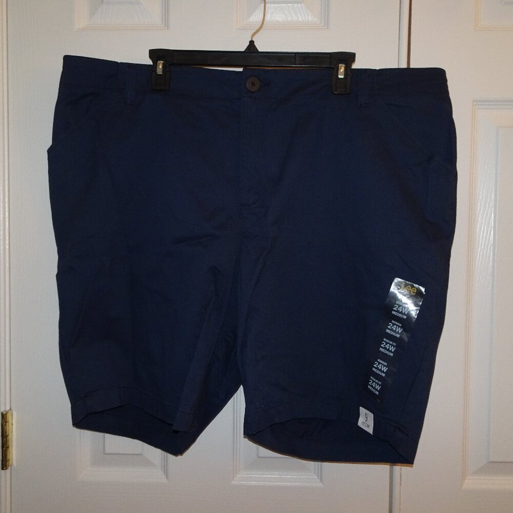 Lee Plus Size Navy Blue Bermuda Shorts 9" inseam
